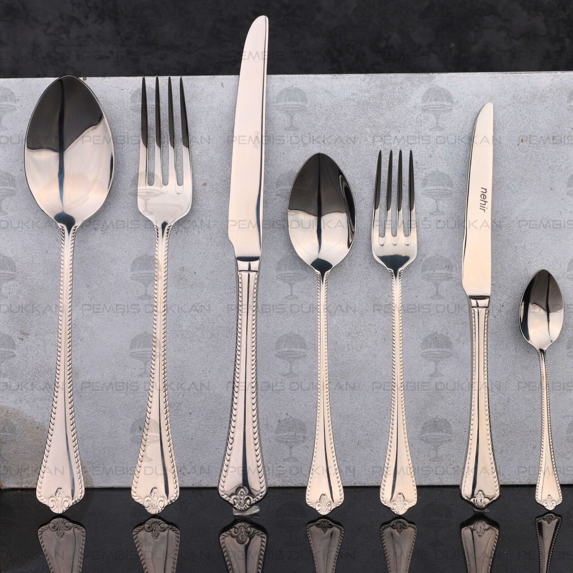 12 KİŞİLİK NEHİR FULYA SADE 84 PARÇA PASLANMAZ ÇELİK ÇKB SET