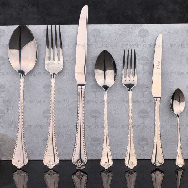 12 KİŞİLİK NEHİR FULYA SADE 84 PARÇA PASLANMAZ ÇELİK ÇKB SET