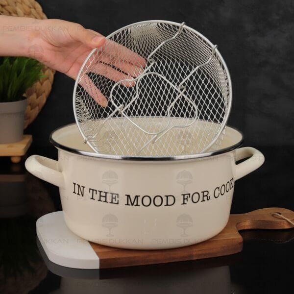 22CM EMAYE KIZARTMA TENCERESİ (1018B)