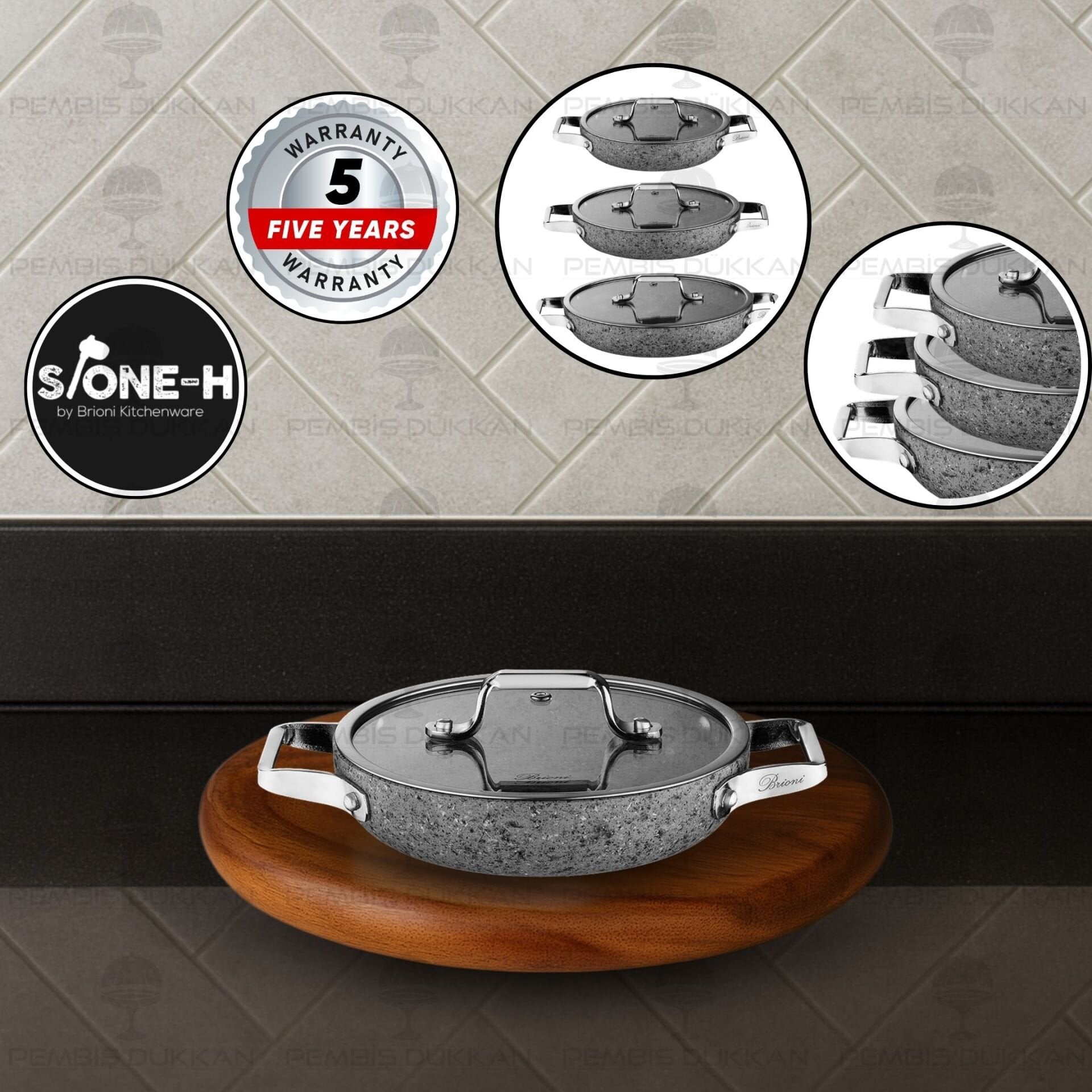 BRİONİ STONE-AGE 20 CM SAHAN TENCERE