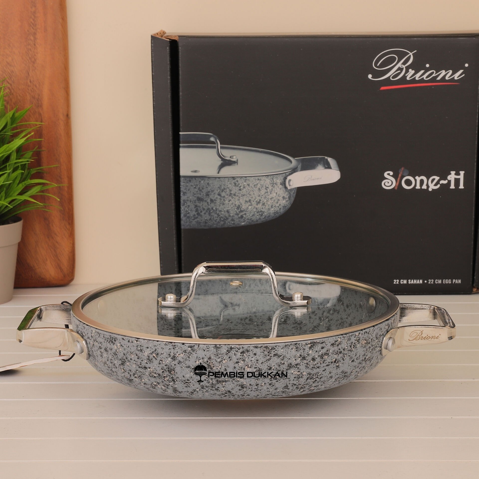 BRİONİ STONE-H 22 CM SAHAN TENCERE