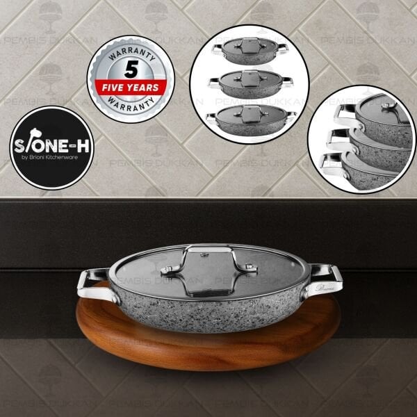 BRİONİ STONE-H 24 CM SAHAN TENCERE