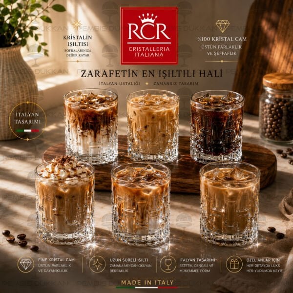 Rcr Crıstallerıa Italıana Etna 6lı Kısa Meşrubat Bardağı