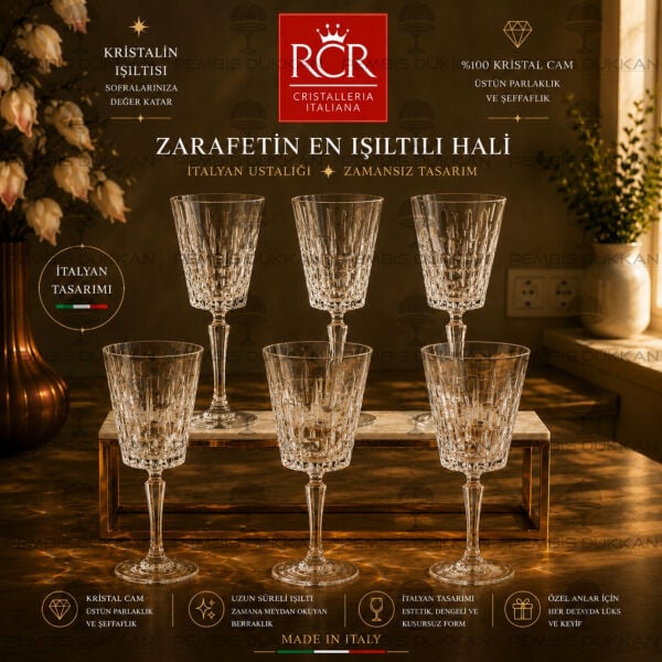 RCR Cristalleria Italiana Etna 6lı Kadeh 280 ml