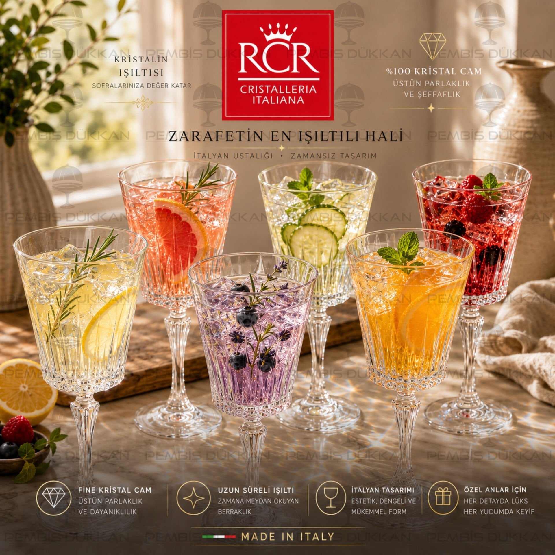 RCR CRISTALLERIA ITALIANA TİMELESS 6LI KADEH