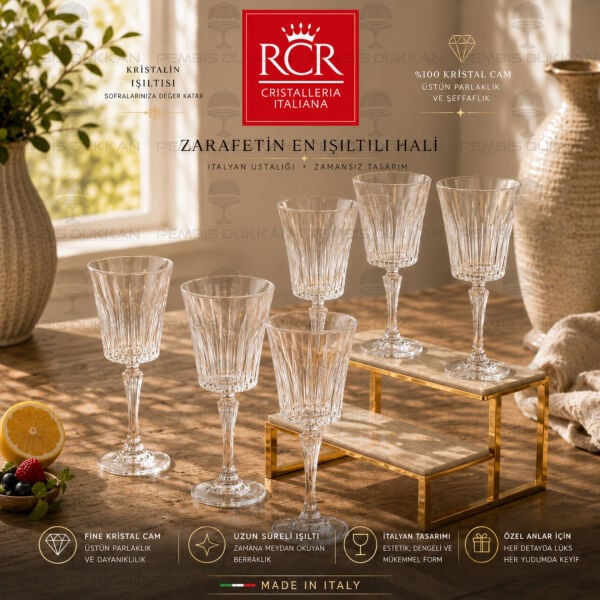 RCR Cristalleria Italiana Timeless 6'lı Kadeh 300 ml