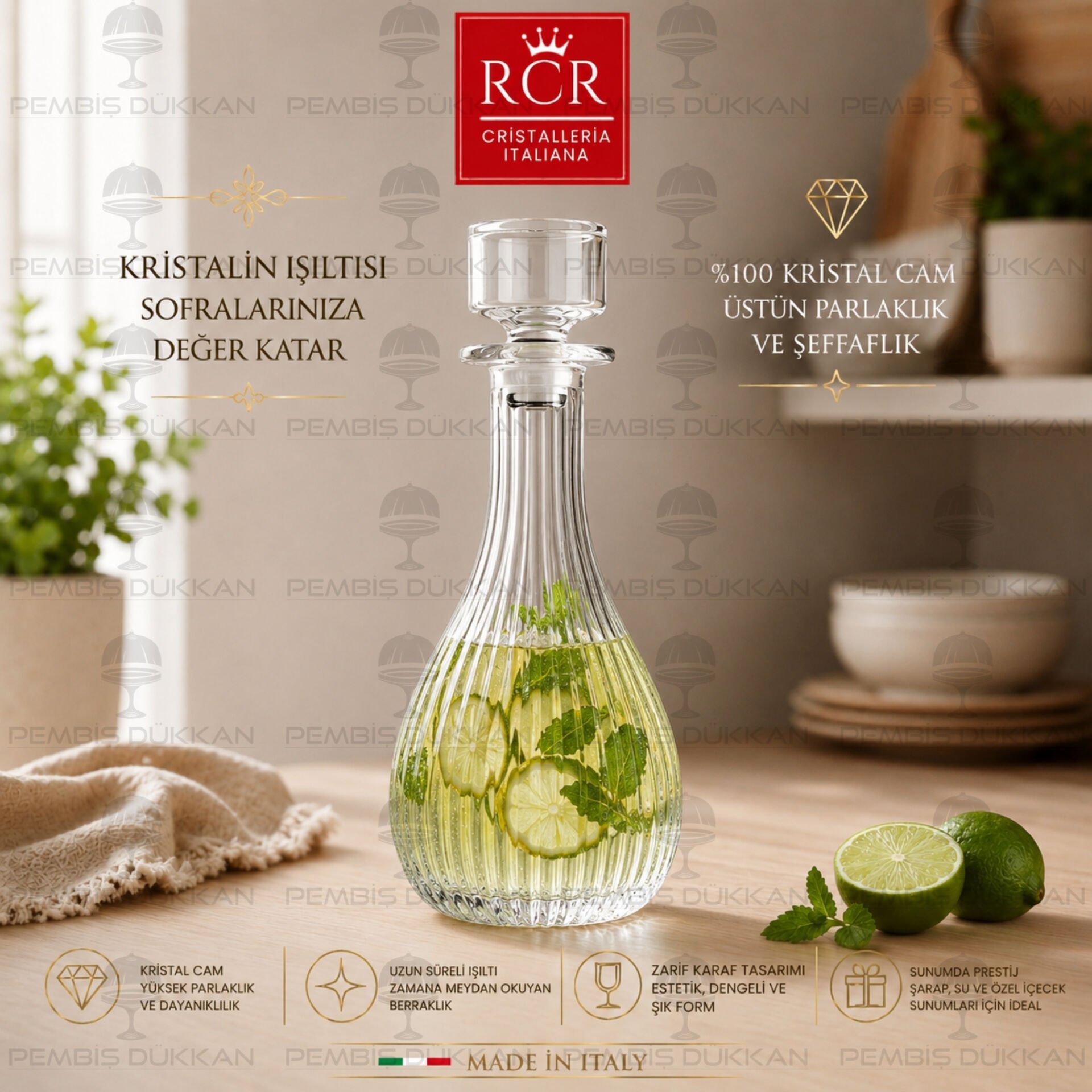 Rcr Crıstallerıa Italıana Timeless Karaf