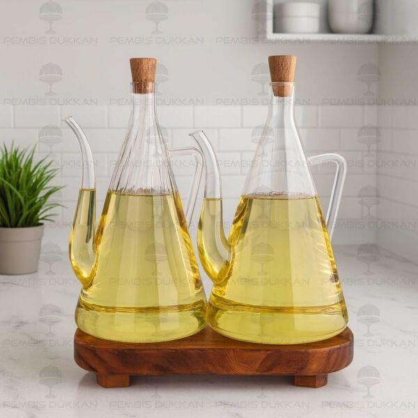 AKASYA ALTLIKLI, 2Lİ ÇİZGİLİ İBRİK YAĞDANLIK SET (1S29+ AKS140)