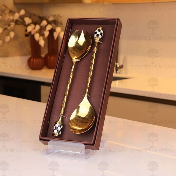 4 PARÇA GOLD DAMALI SERVİS SETİ