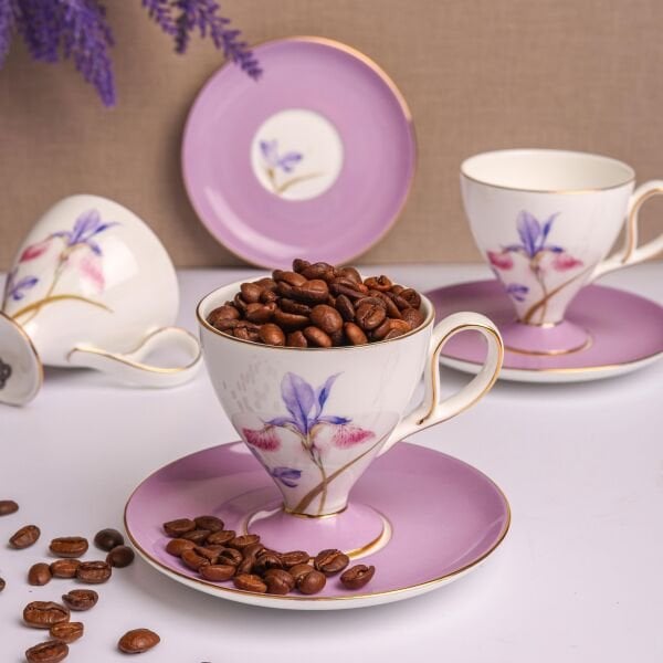 LİLA ROYAL CHARME-VERONICA 6 KİŞİLİK KAHVE FİNCAN TAKIMI  (ROY-0108)