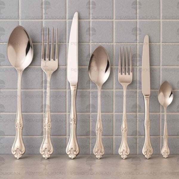 12 KİŞİLİK NEHİR LALEZAR SADE 89 PARÇA PASLANMAZ ÇELİK ÇKB SET