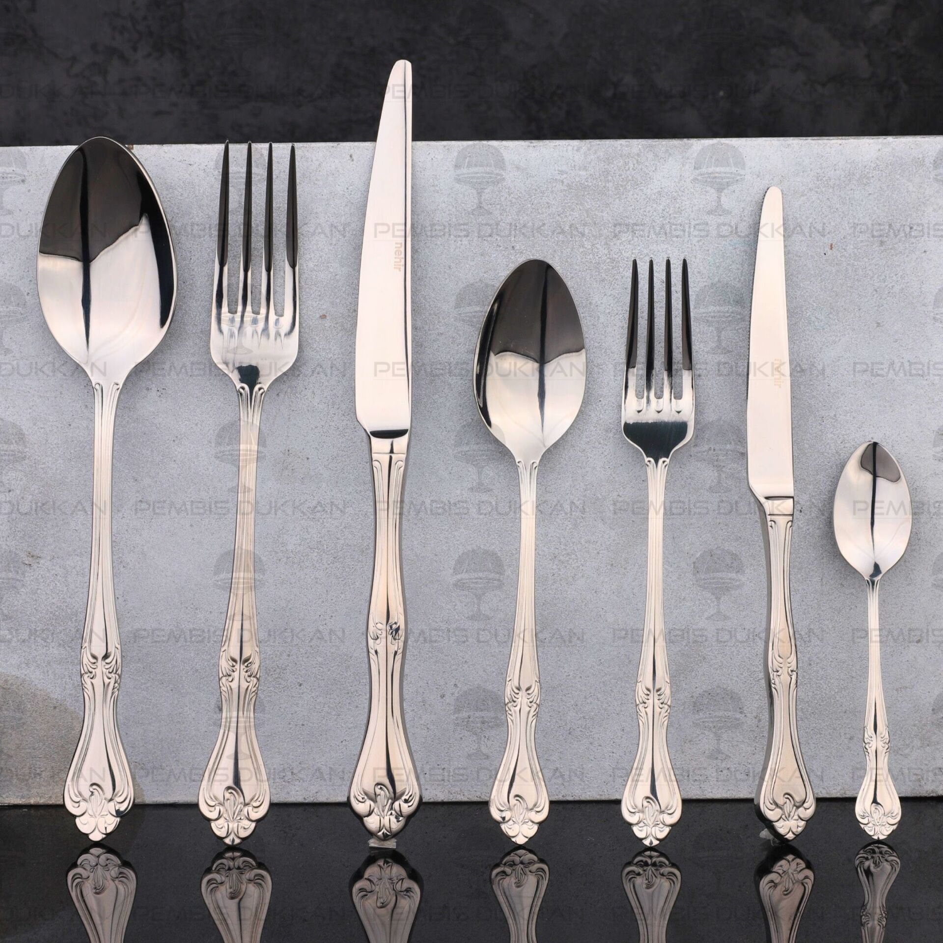 12 KİŞİLİK NEHİR LALEZAR SADE 89 PARÇA PASLANMAZ ÇELİK ÇKB SET