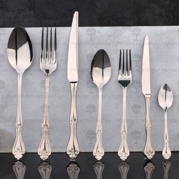 12 KİŞİLİK NEHİR LALEZAR SADE 89 PARÇA PASLANMAZ ÇELİK ÇKB SET