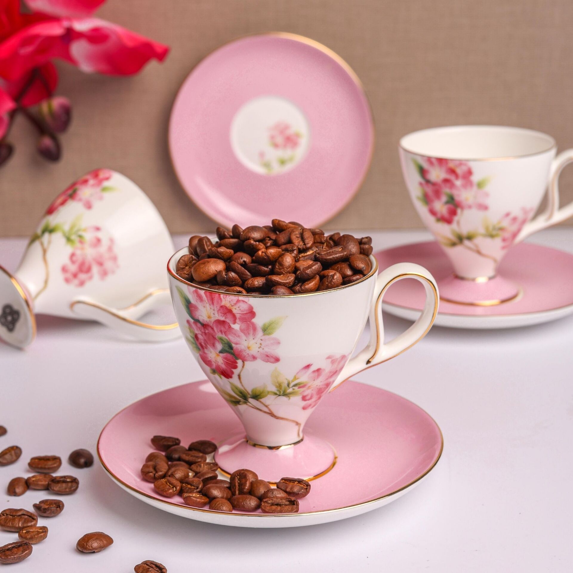 PEMBE ROYAL CHARME-VERONICA 6 KİŞİLİK KAHVE FİNCAN TAKIMI (ROY-0110)