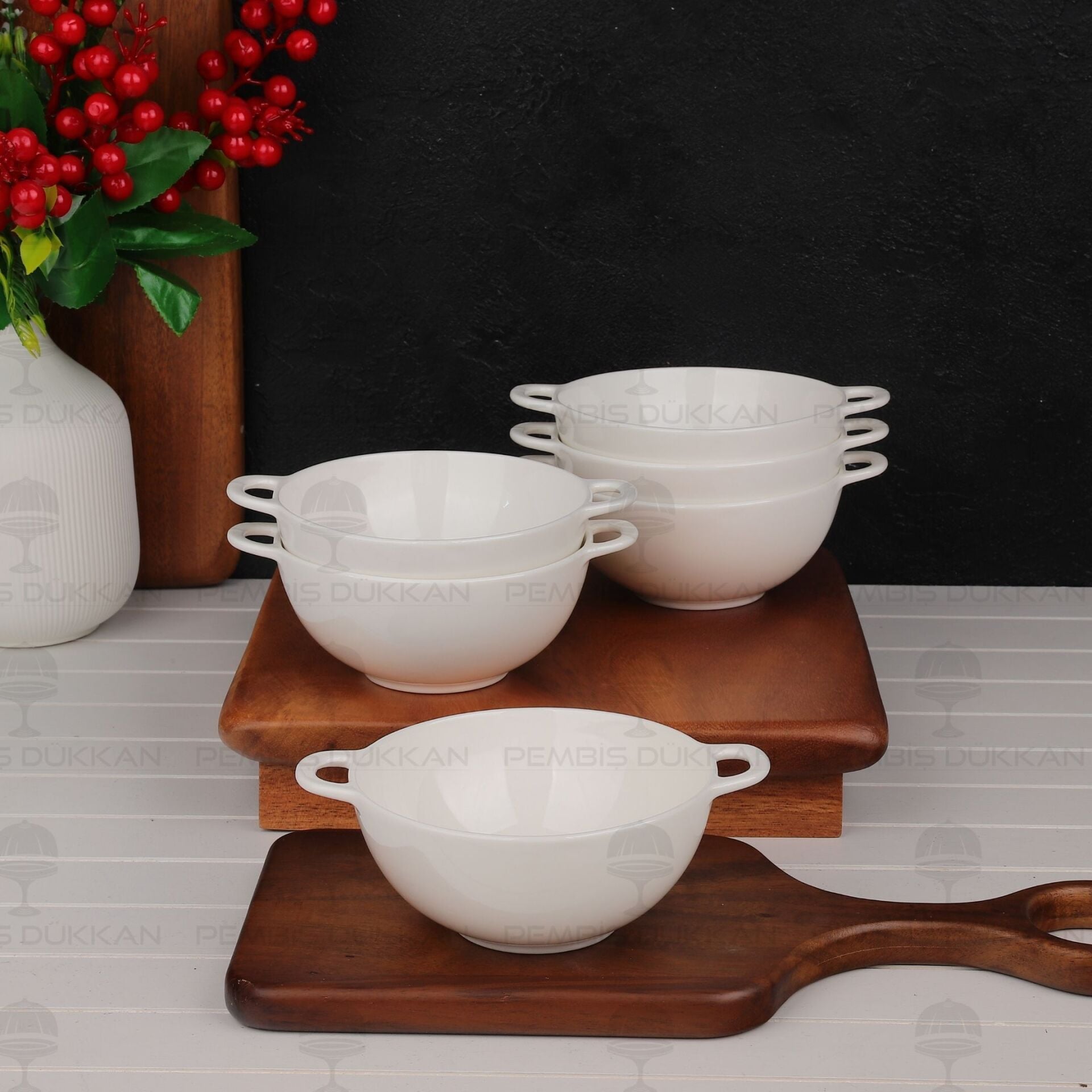 6 ADET CARMEN Mien 12CM PORSELEN , ÇORBA KASE (POR1910)