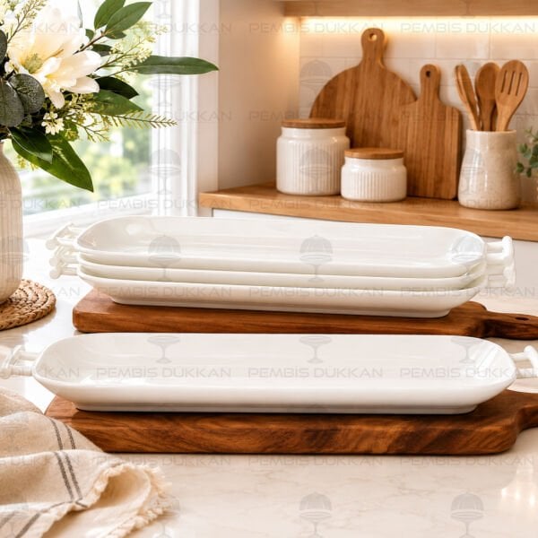 Perla Oval Porselen Yemek Masa Ortası Servis (POR1917)