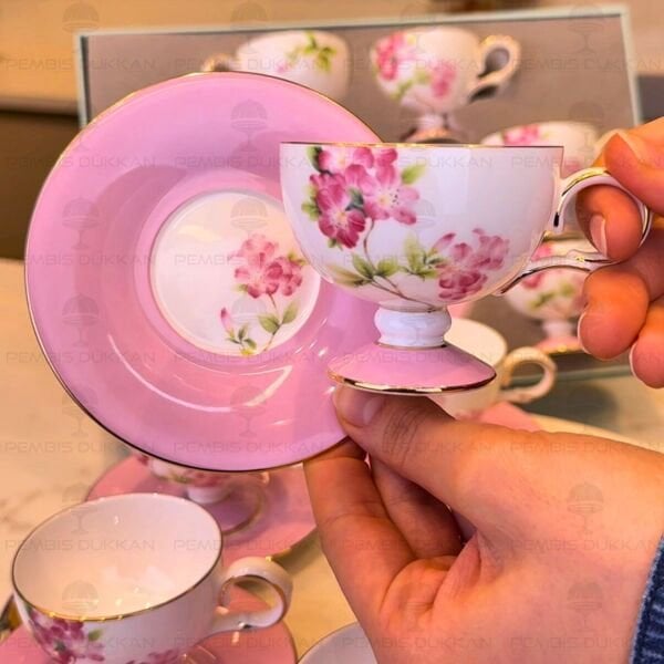 PEMBE ROYAL CHARME-VERONICA 6 KİŞİLİK KAHVE FİNCAN TAKIMI (ROY-0105)