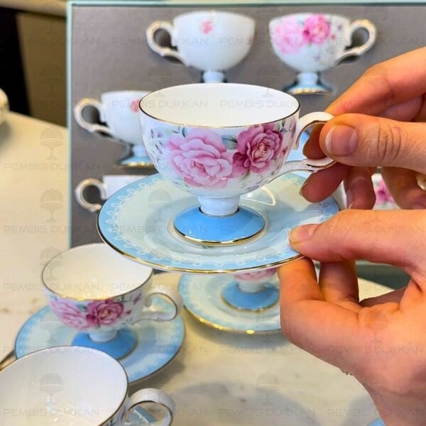 MAVİ ROYAL CHARME-VERONICA 6 KİŞİLİK KAHVE FİNCAN TAKIMI (ROY-0106)