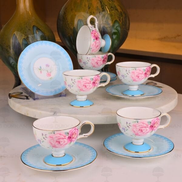 MAVİ ROYAL CHARME-VERONICA 6 KİŞİLİK KAHVE FİNCAN TAKIMI (ROY-0106)