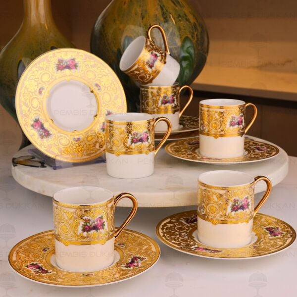 ROYAL CHARME-VOYAGE 24 K. ALTIN 6 KİŞİLİK KAHVE FİNCAN TAKIMI (ROY-0020)