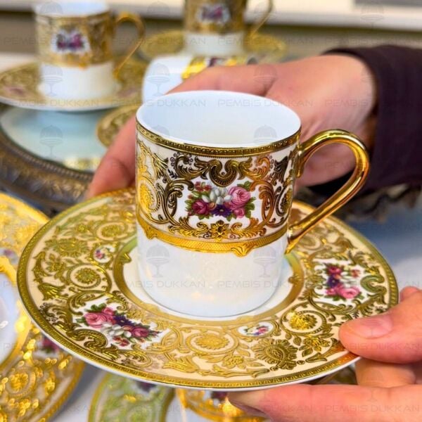 Royal Charme-Voyage 24 K. Altın 6 Kişilik Kahve Fincan Takımı (Roy-0020)