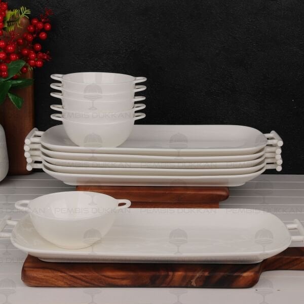 6 KİŞİLİK PERLA Mien BİREYSEL SERVİS & KASE KOMBİN SET NO1