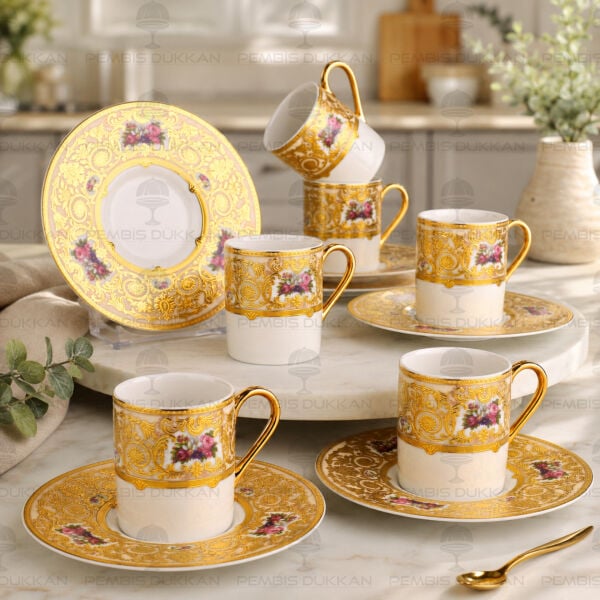 ROYAL CHARME-VOYAGE 24 K. ALTIN 6 KİŞİLİK KAHVE FİNCAN TAKIMI (ROY-0020)