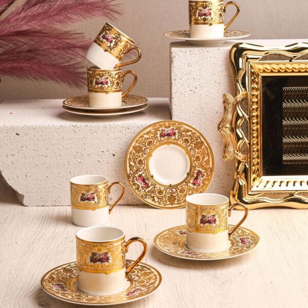 ROYAL CHARME-VOYAGE 24 K. ALTIN 6 KİŞİLİK KAHVE FİNCAN TAKIMI (ROY-0020)