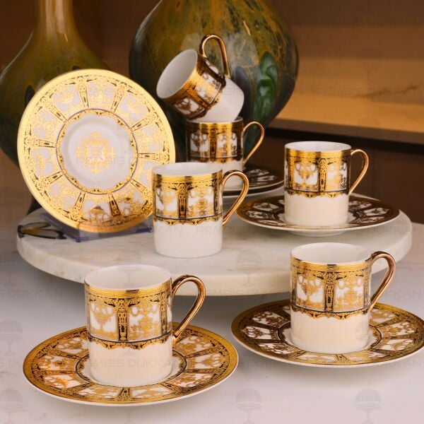 ROYAL CHARME-WINDSOR 24 K. ALTIN 6 KİŞİLİK KAHVE FİNCAN TAKIMI (ROY-0021)