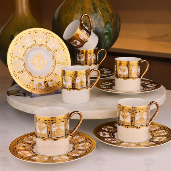 ROYAL CHARME-WINDSOR 24 K. ALTIN 6 KİŞİLİK KAHVE FİNCAN TAKIMI (ROY-0021)