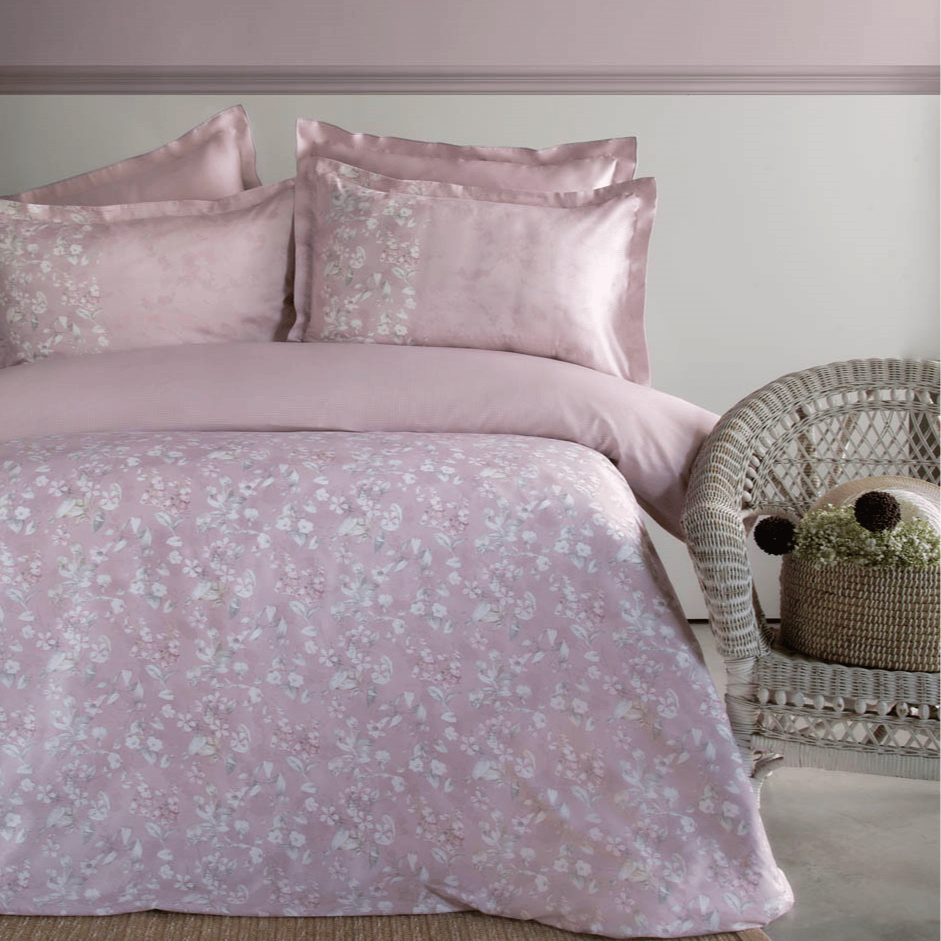 Franny Elegance Rose Pamuk Saten Çift Kişilik Nevresim Takımı