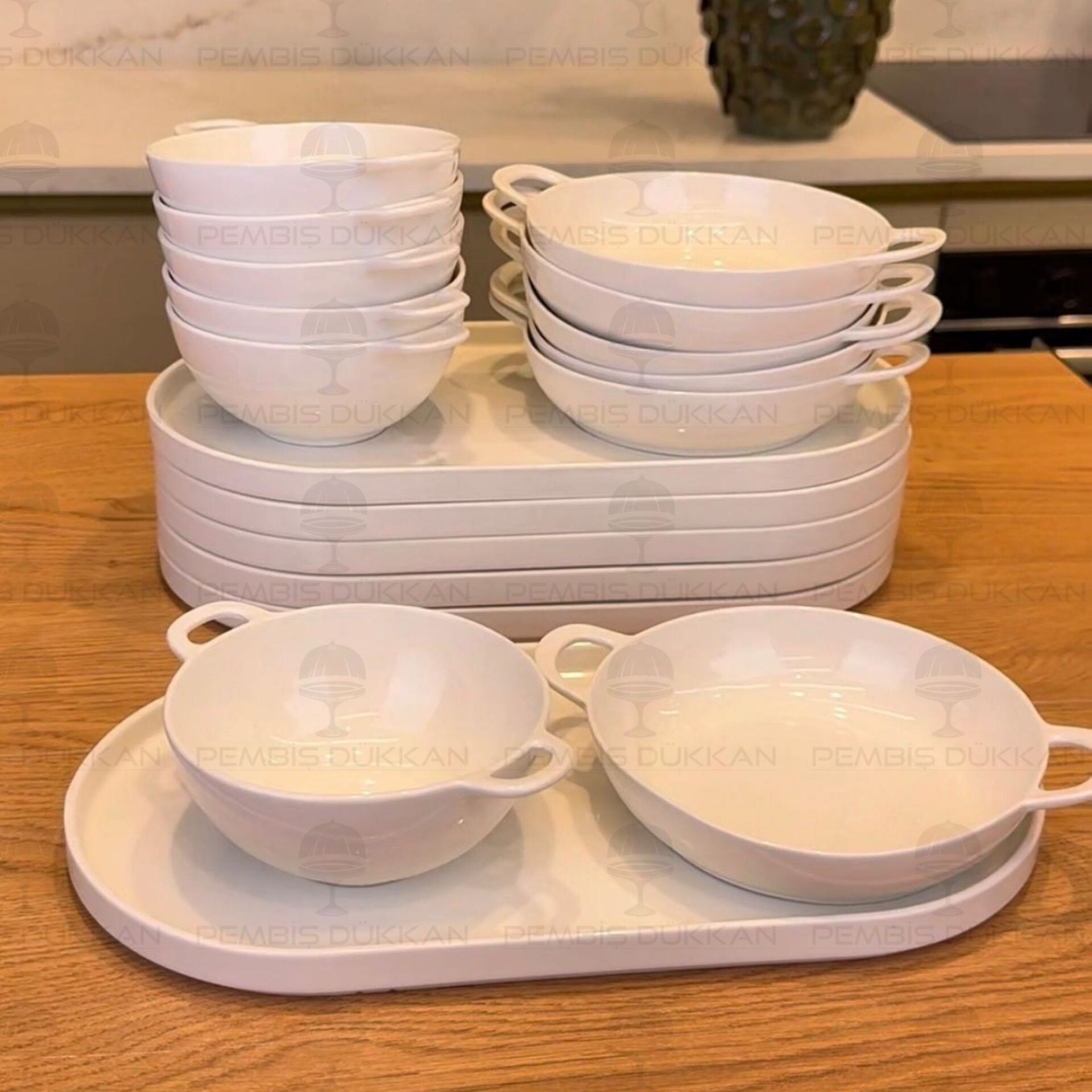 6 KİŞİLİK VALENTE Mien BİREYSEL SERVİS & KASE KOMBİN SET