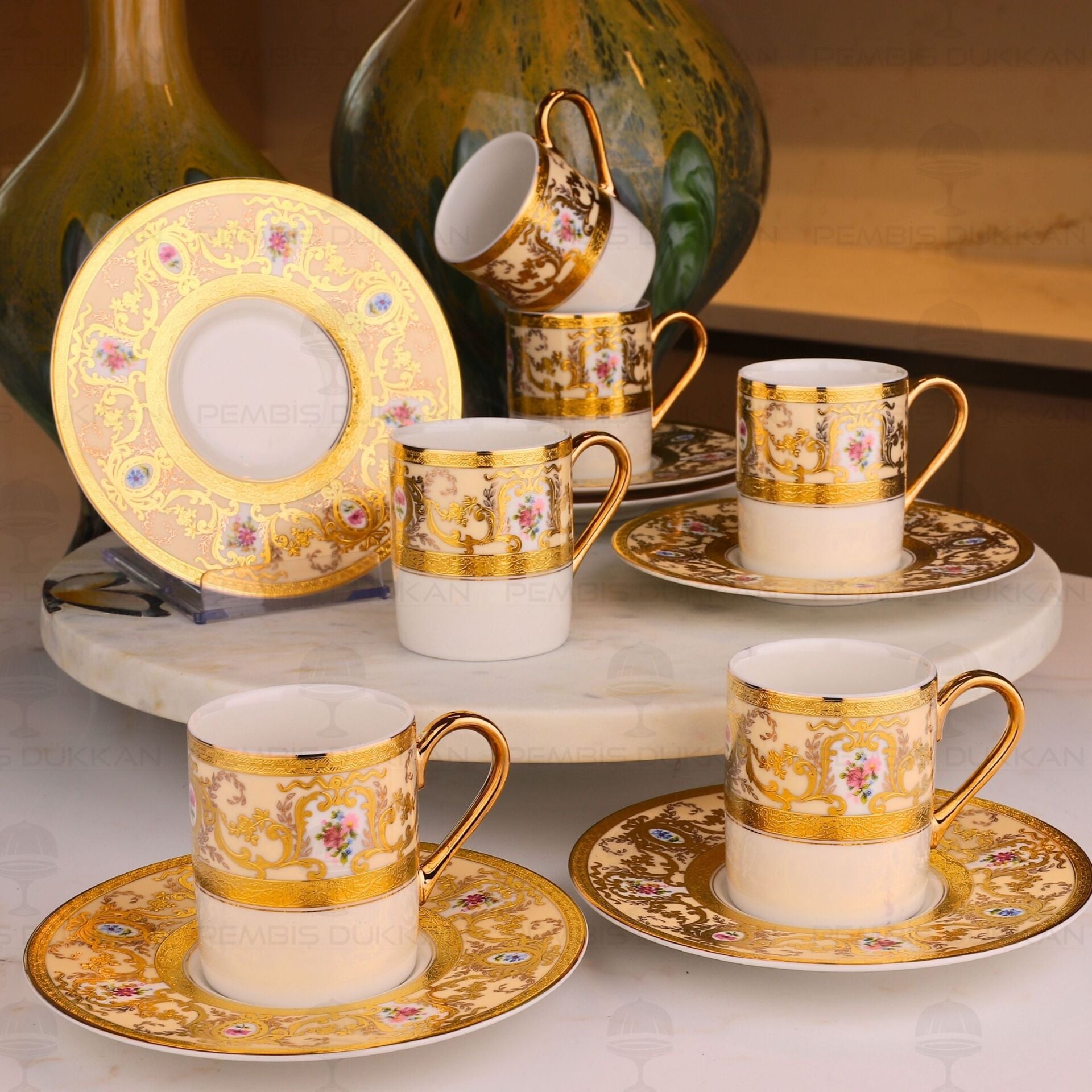 ROYAL CHARME-RENAISSANCE 24 K. ALTIN 6 KİŞİLİK KAHVE FİNCAN TAKIMI (ROY-0023)