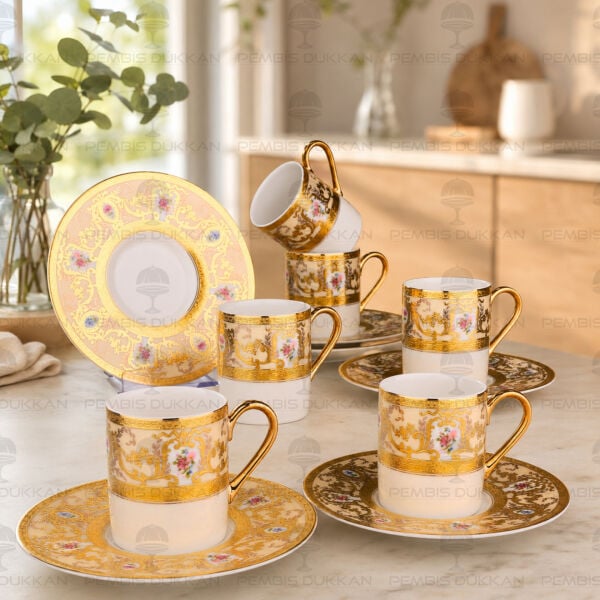ROYAL CHARME-RENAISSANCE 24 K. ALTIN 6 KİŞİLİK KAHVE FİNCAN TAKIMI (ROY-0023)