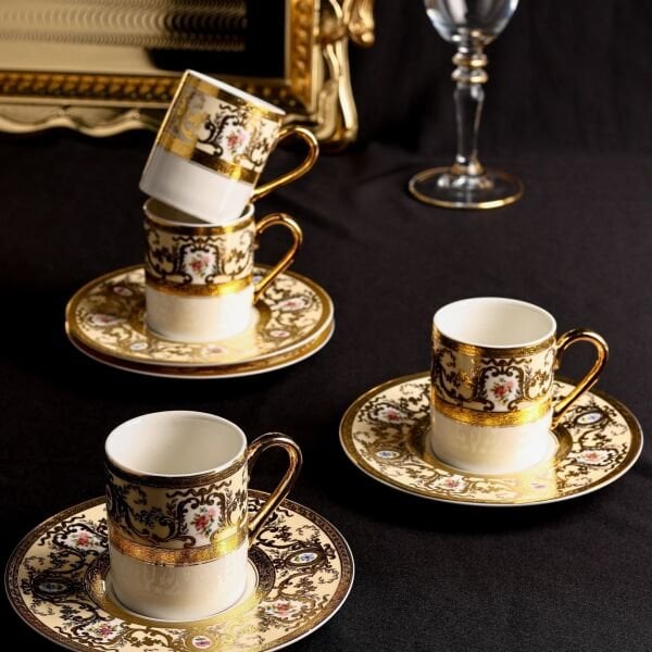 ROYAL CHARME-RENAISSANCE 24 K. ALTIN 6 KİŞİLİK KAHVE FİNCAN TAKIMI (ROY-0023)