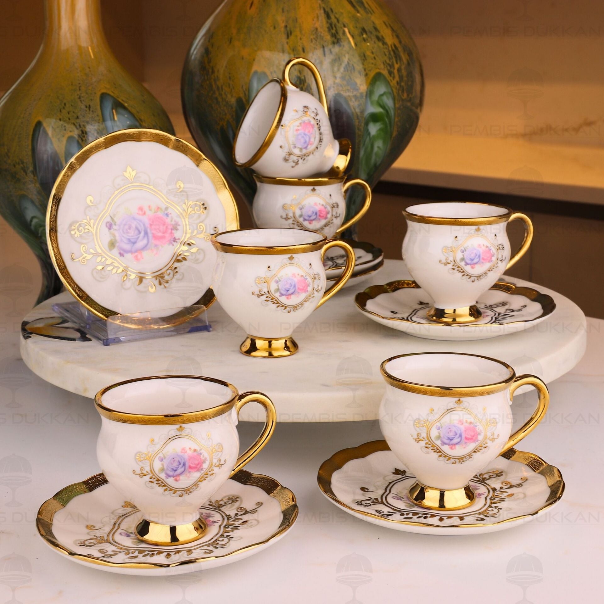 FLEUR 6 KİŞİLİK KAHVE FİNCAN TAKIMI (POR-102090)