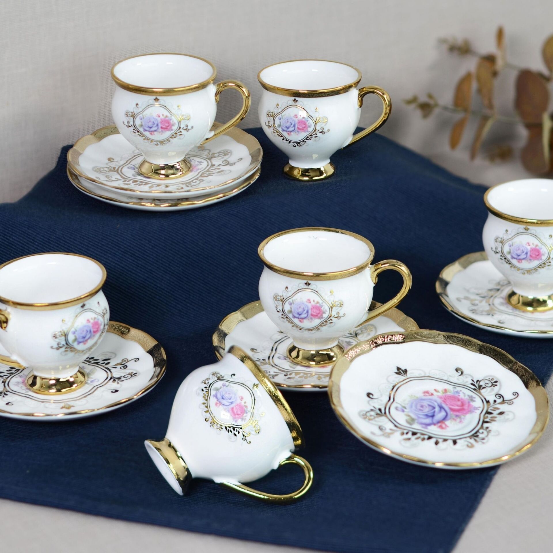 FLEUR 6 KİŞİLİK KAHVE FİNCAN TAKIMI (POR-102090)