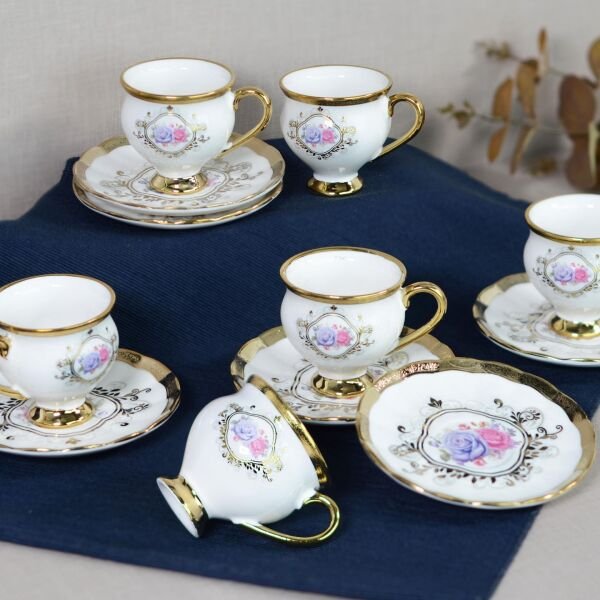 FLEUR 6 KİŞİLİK KAHVE FİNCAN TAKIMI (POR-102090)