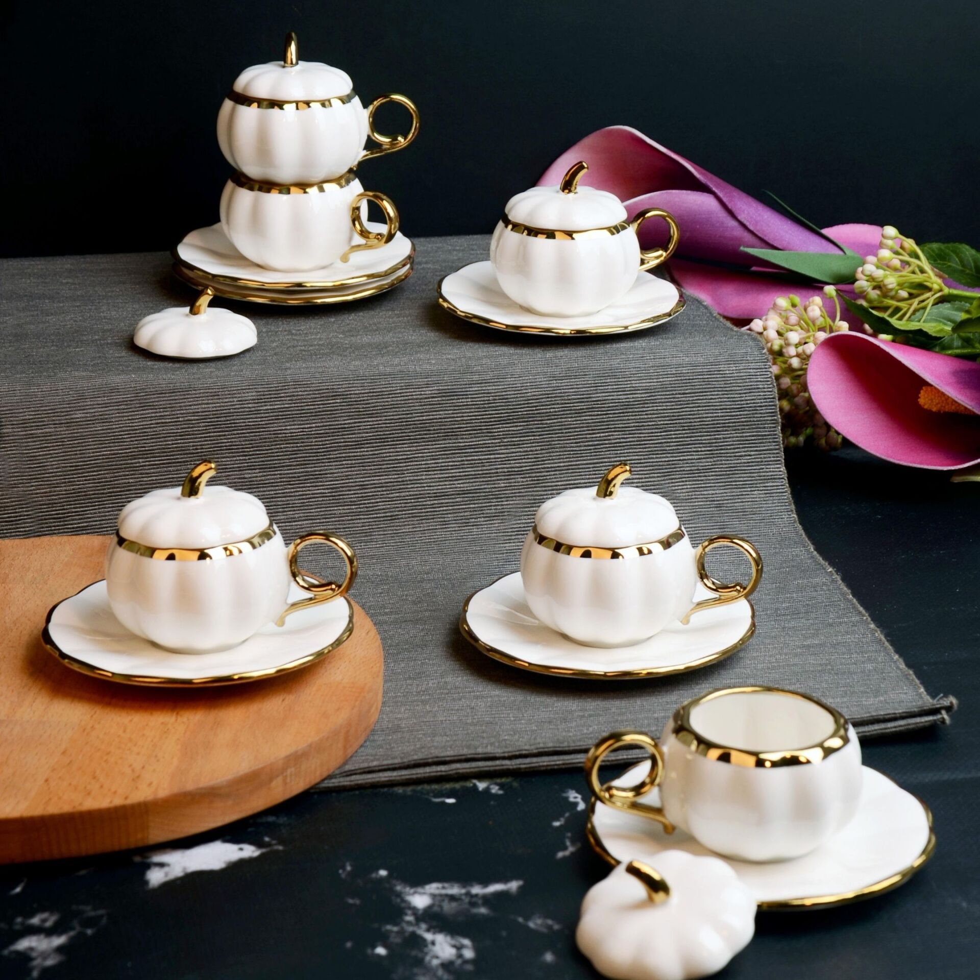 BAL KABAĞI BEYAZ 6 KİŞİLİK KAHVE FİNCAN TAKIMI (POR-102320)