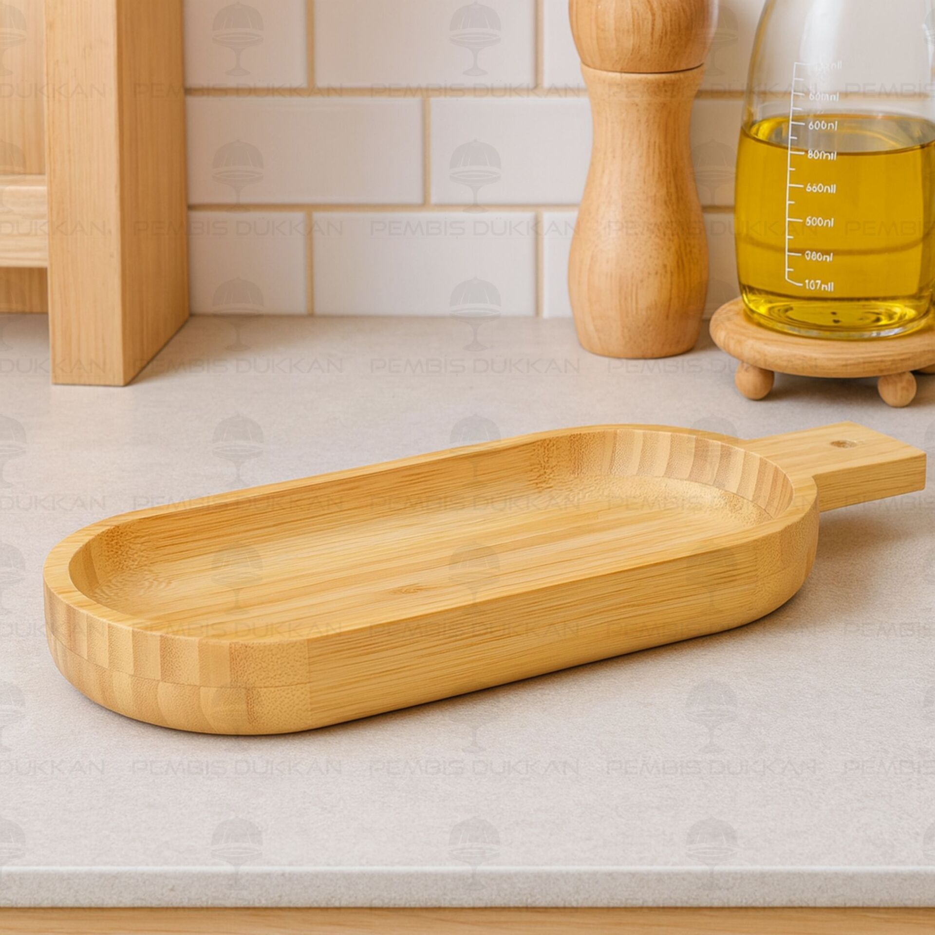 BAMBU BOHEM OVAL KULPLU SALATA - MEZE KAYIK & SERVİS (7B111)