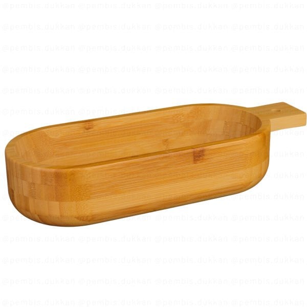 7B113 BAMBU BOHEM OVAL KULPLU DERİN SUNUMLUK