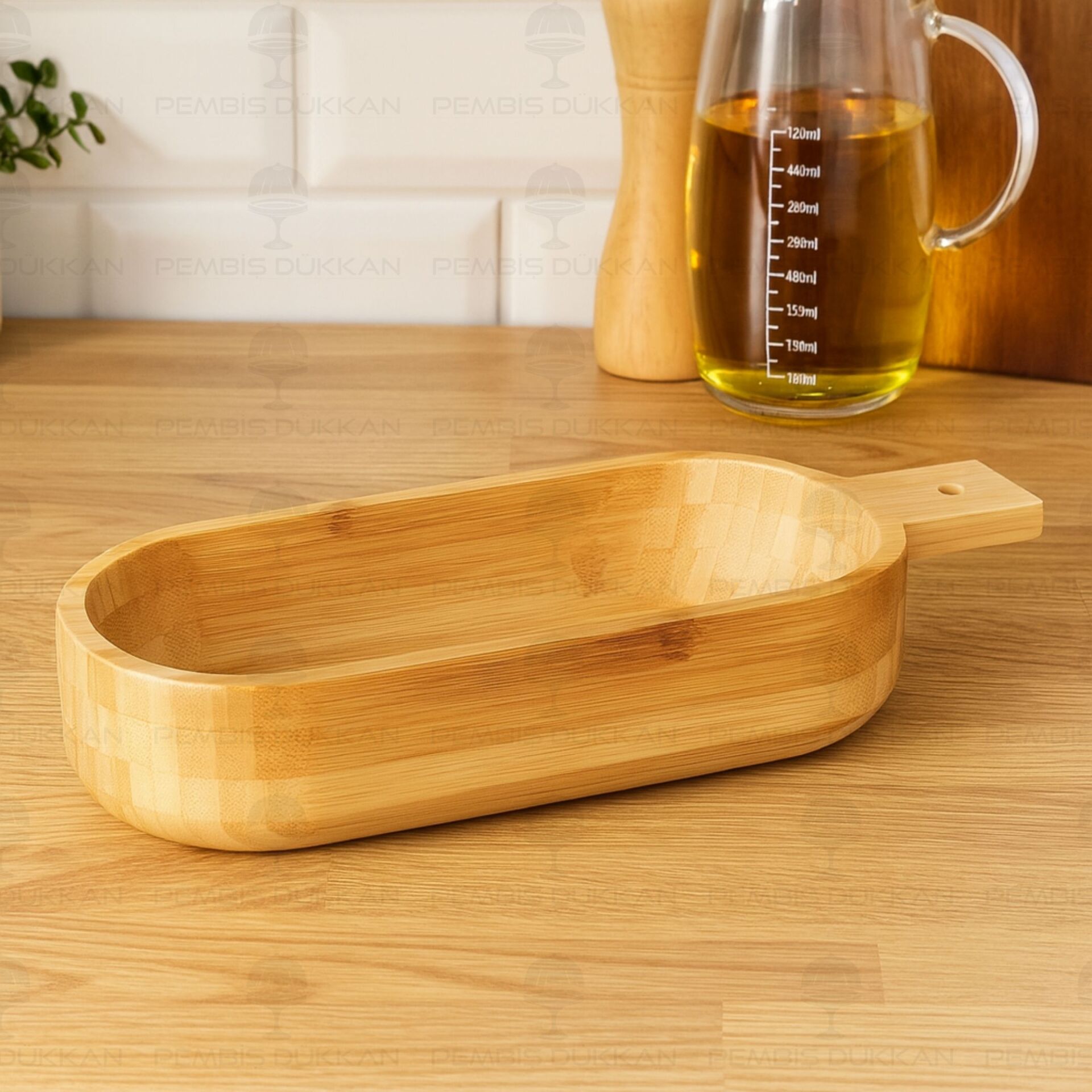 BAMBU BOHEM OVAL DERİN KULPLU SALATA - MEZE KAYIK & SERVİS (7B113)