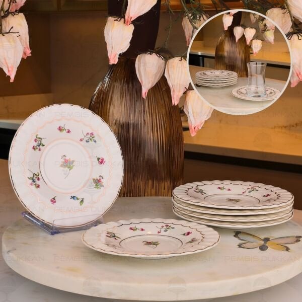 Royal Charme-Blossom 6lı Çay Tabağı (P/Roy-0137)