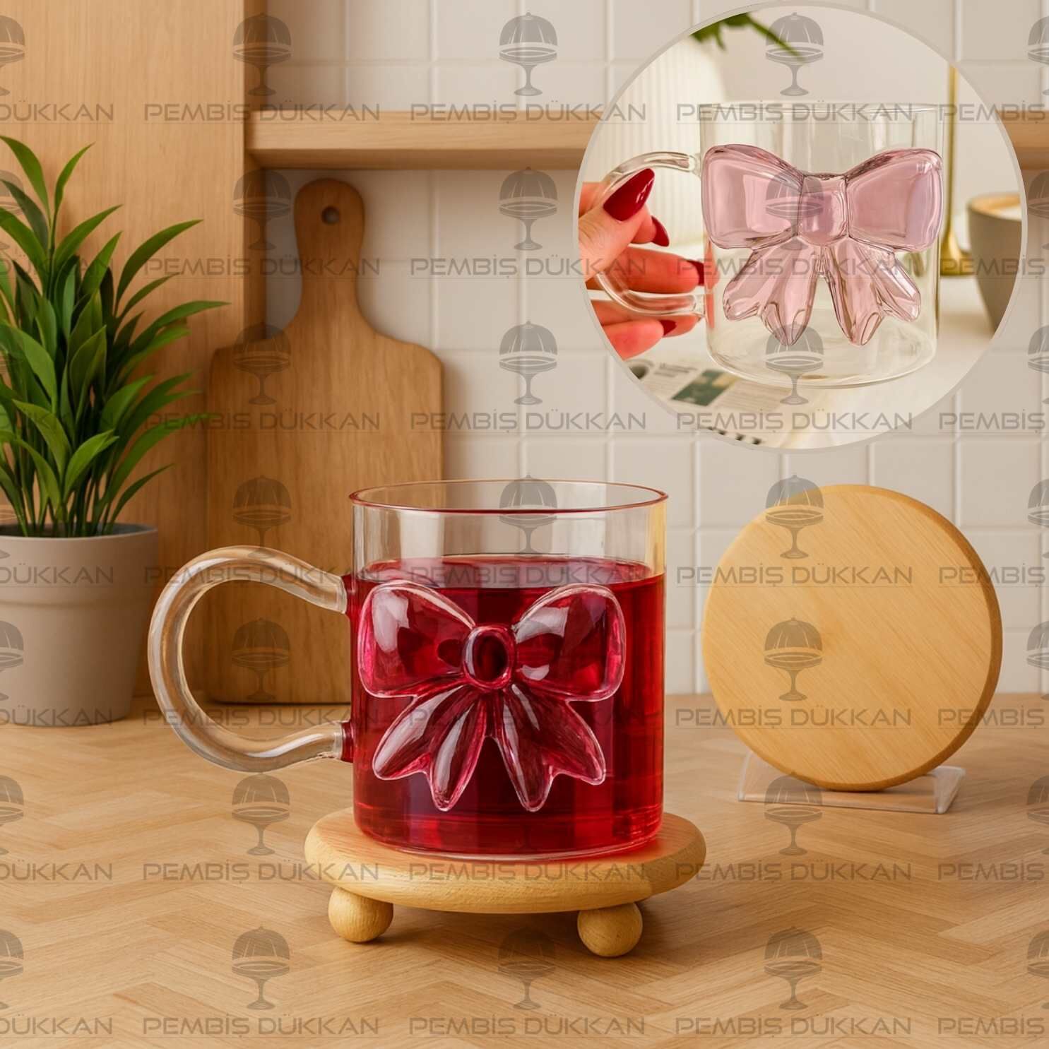 BAMBU TOP AYAKLI YUVARLAK KUPA & BARDAK ALTLIĞI (1056)