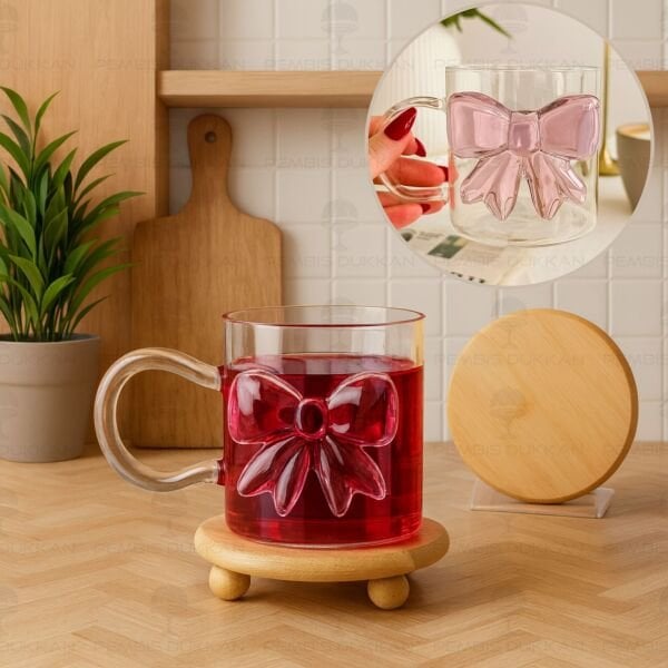 BAMBU TOP AYAKLI YUVARLAK KUPA & BARDAK ALTLIĞI (1056)