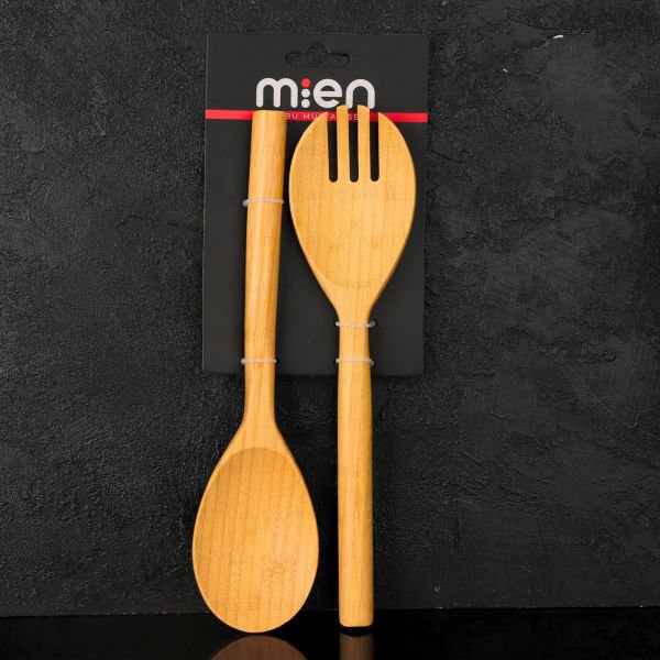 2li Bambu Uzun Salata Servis Kaşık Seti (7b153)