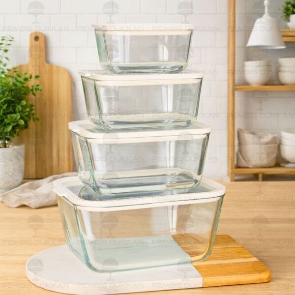 HIELO KREM 4 LÜ CAM VAKUMLU SAKLAMA KABI (6663)