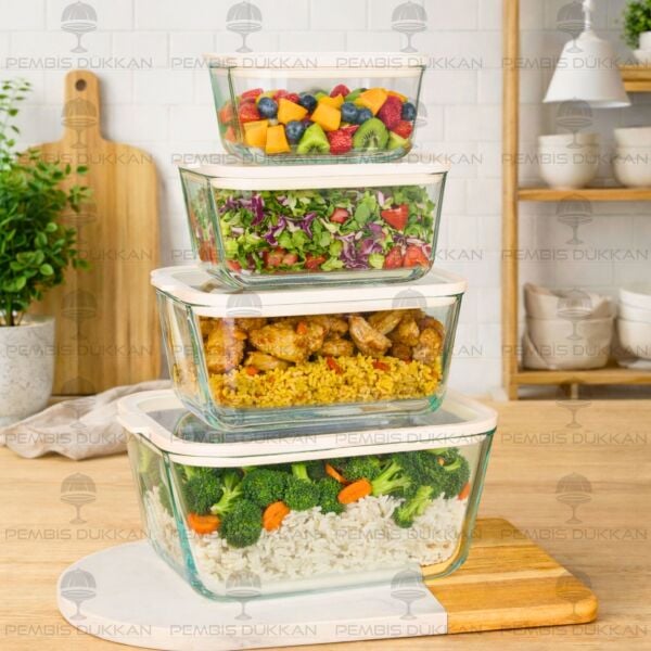 HIELO KREM 4 LÜ CAM VAKUMLU SAKLAMA KABI (6663)