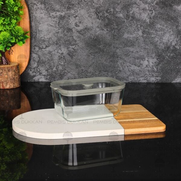 HIELO GRİ 4 LÜ CAM VAKUMLU SAKLAMA KABI (6664)