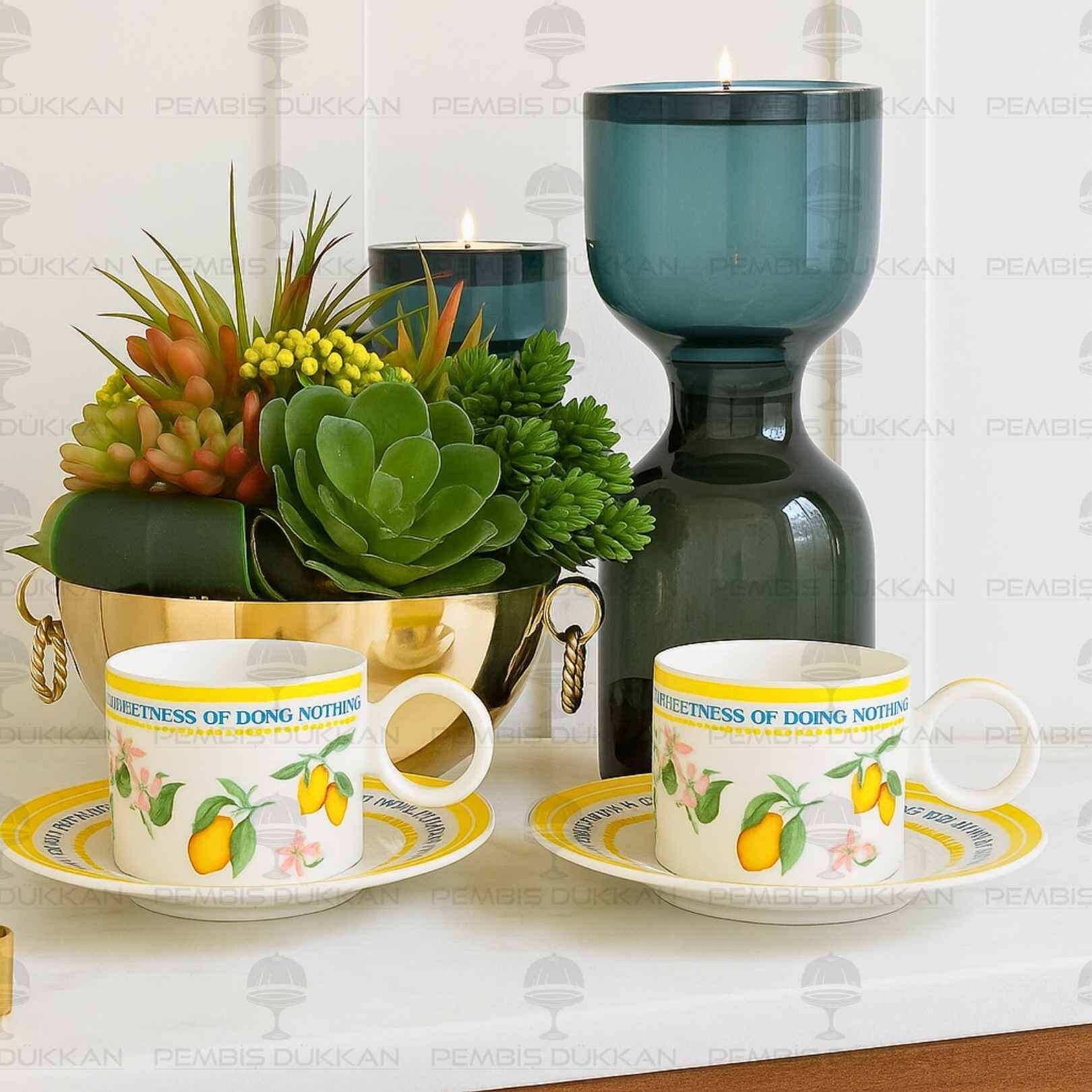 LİMONLU 2 KİŞİLİK FİNCAN TAKIMI